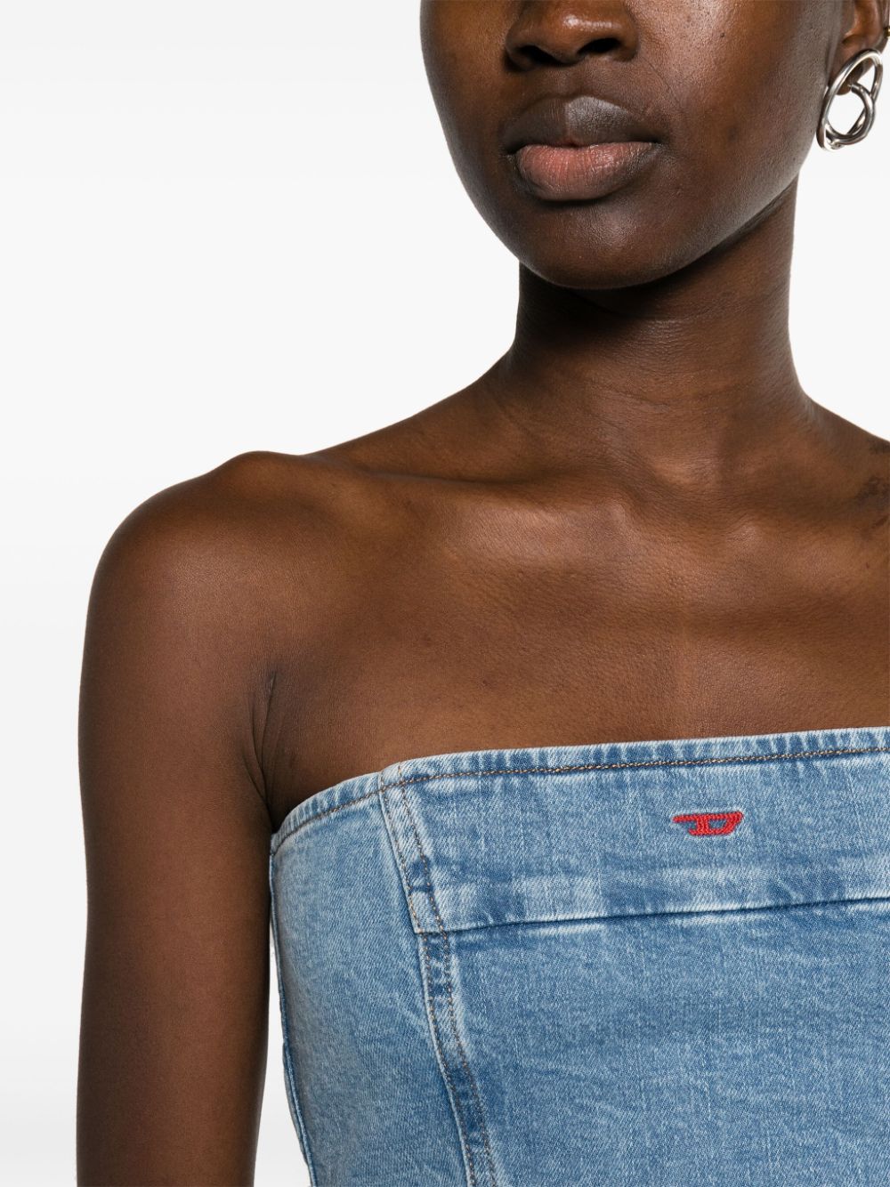 DE-VILLE strapless denim crop top