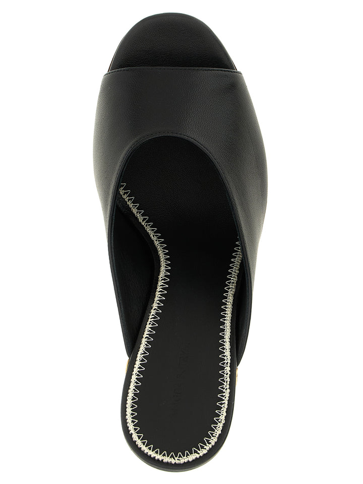 Magda Butrym Leather Mules Wedges - Black | efe0b970c9abf9530be7bdc022367b571c746157