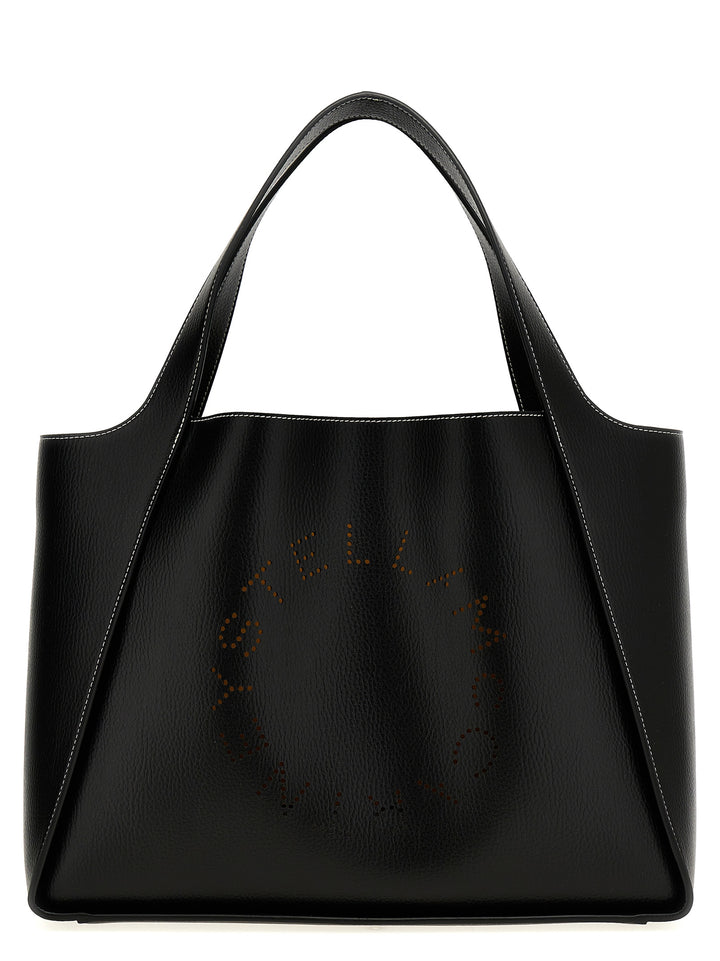 Stella Mccartney Logo Shopping Bag Tote Bag - Black | 16cd87cc1eab6145b30b22ec6b3736aa69fc4ed1