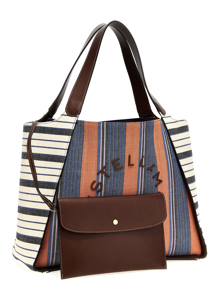 Shopping Stripes Tote Bag Blue