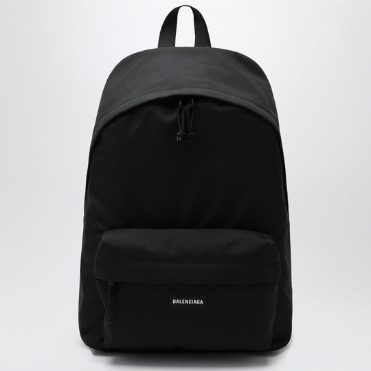 Black Explorer Backpack With Logo Patch
