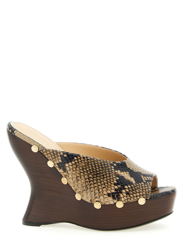 Python Print Mules Wedges Brown