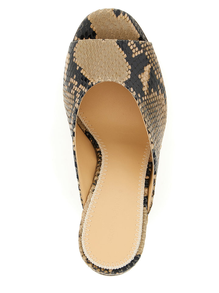 Magda Butrym Python Print Mules Wedges - Brown | 1771256dcb64bf42a69ed09d353592af525cebd4