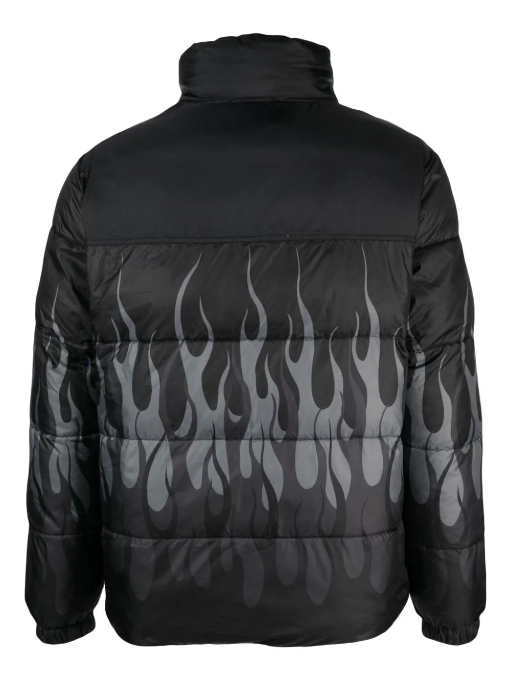 Down jacket with flame motif