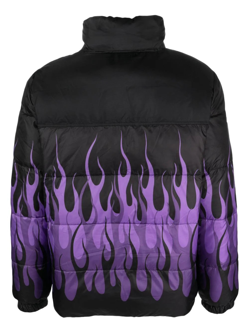 Down jacket with flame motif