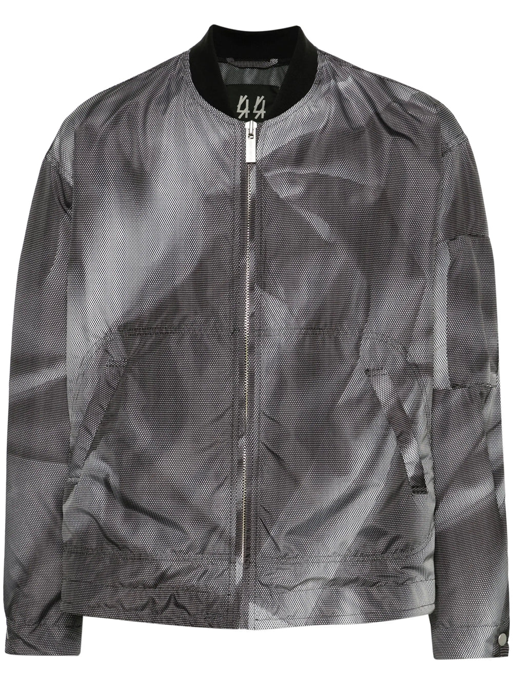 Crinkle bomber jacket with graphic print