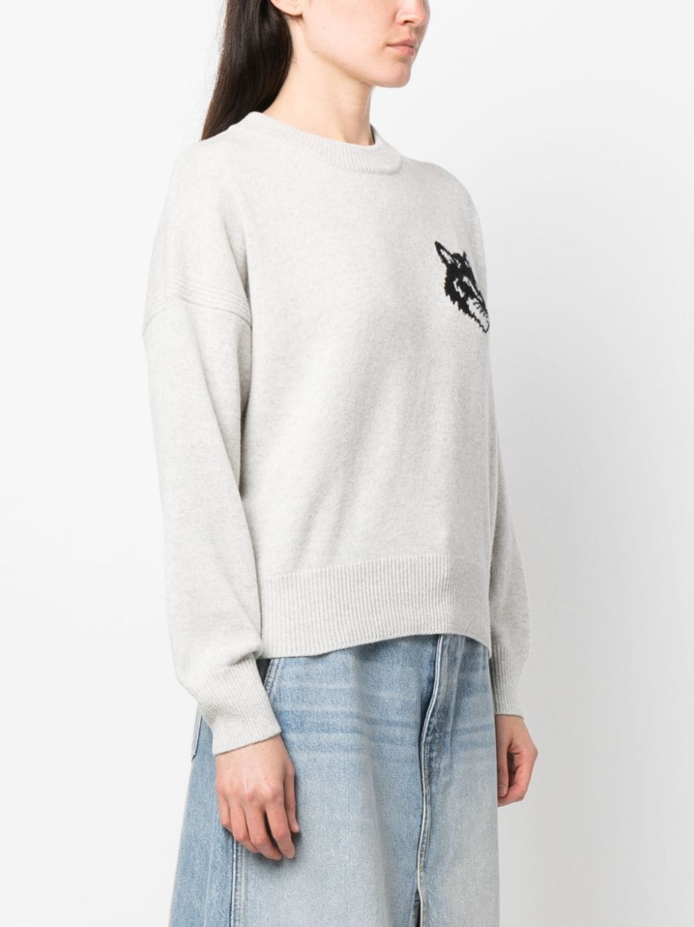 Sweater with intarsia logo