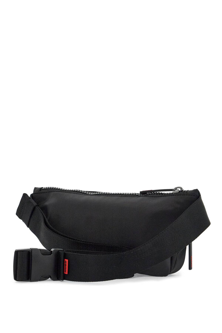 Black Fanny Pack In Recycled Polyester With Zip And Adjustable Belt