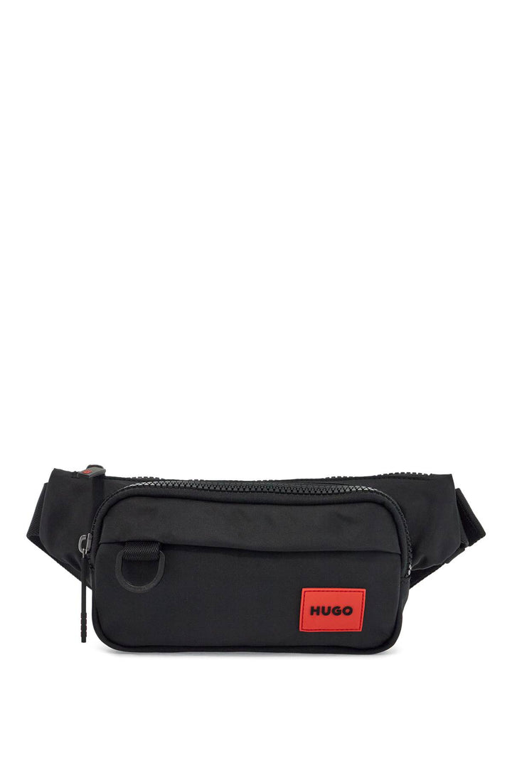 Black Fanny Pack In Recycled Polyester With Zip And Adjustable Belt