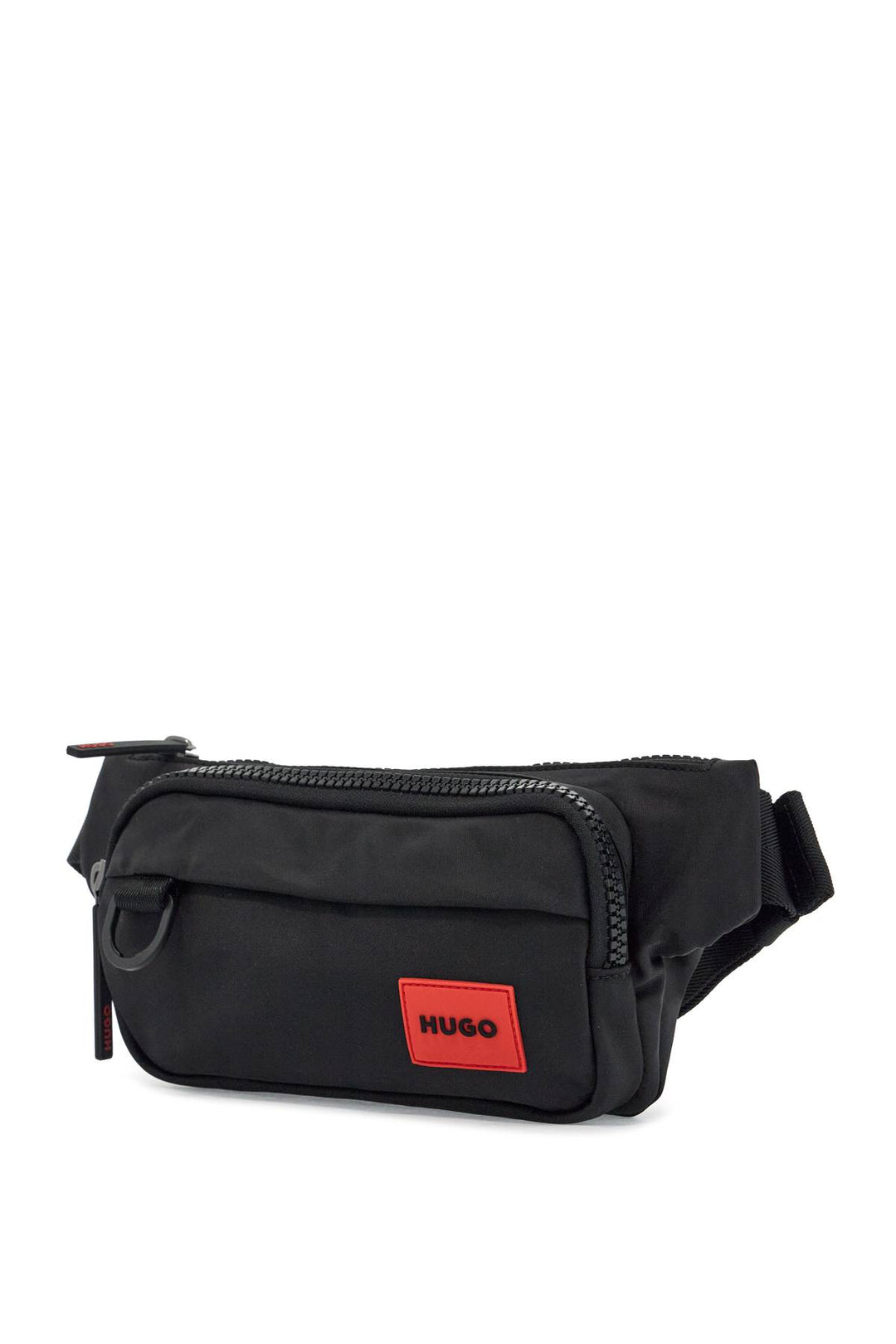 Black Fanny Pack In Recycled Polyester With Zip And Adjustable Belt