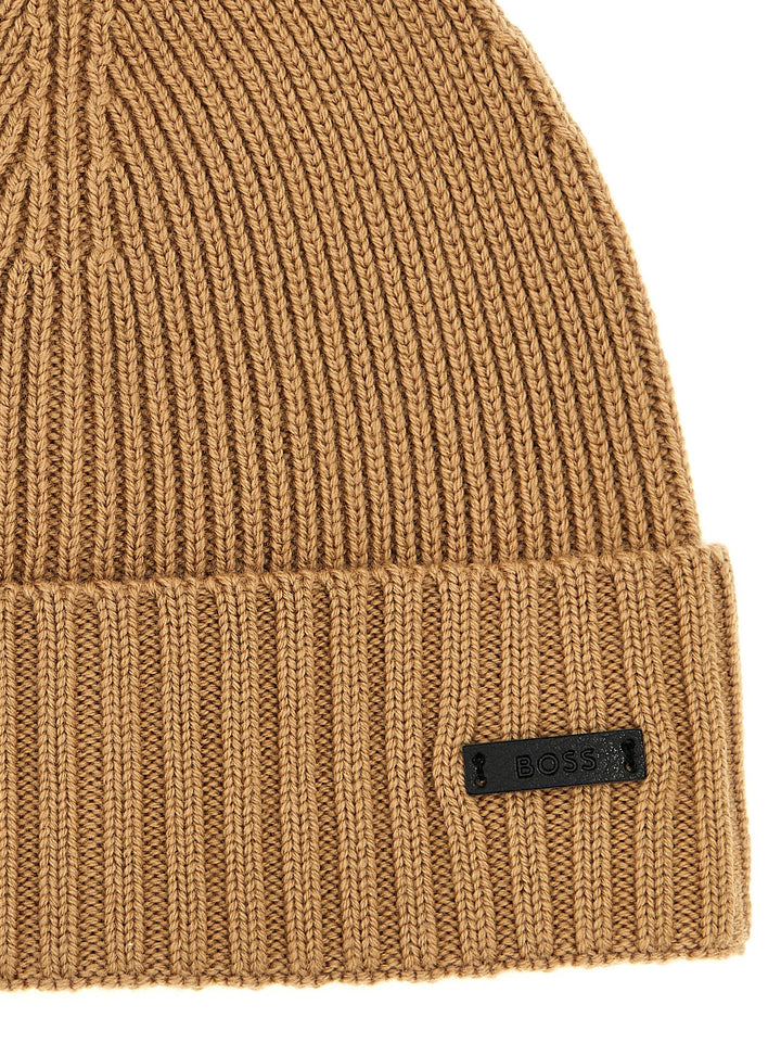 Ribbed Cap Hats Beige