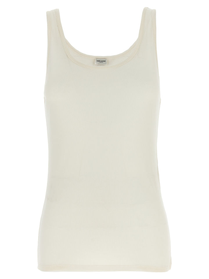 Rib Top Tops White