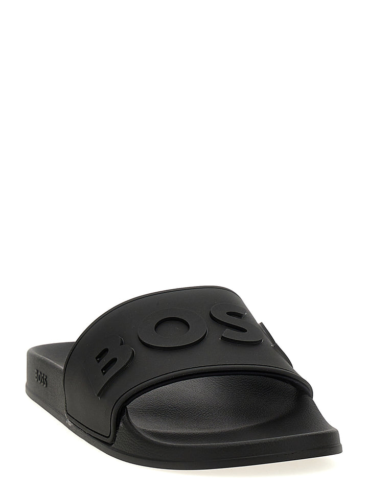 Logo Slides Sandals Black