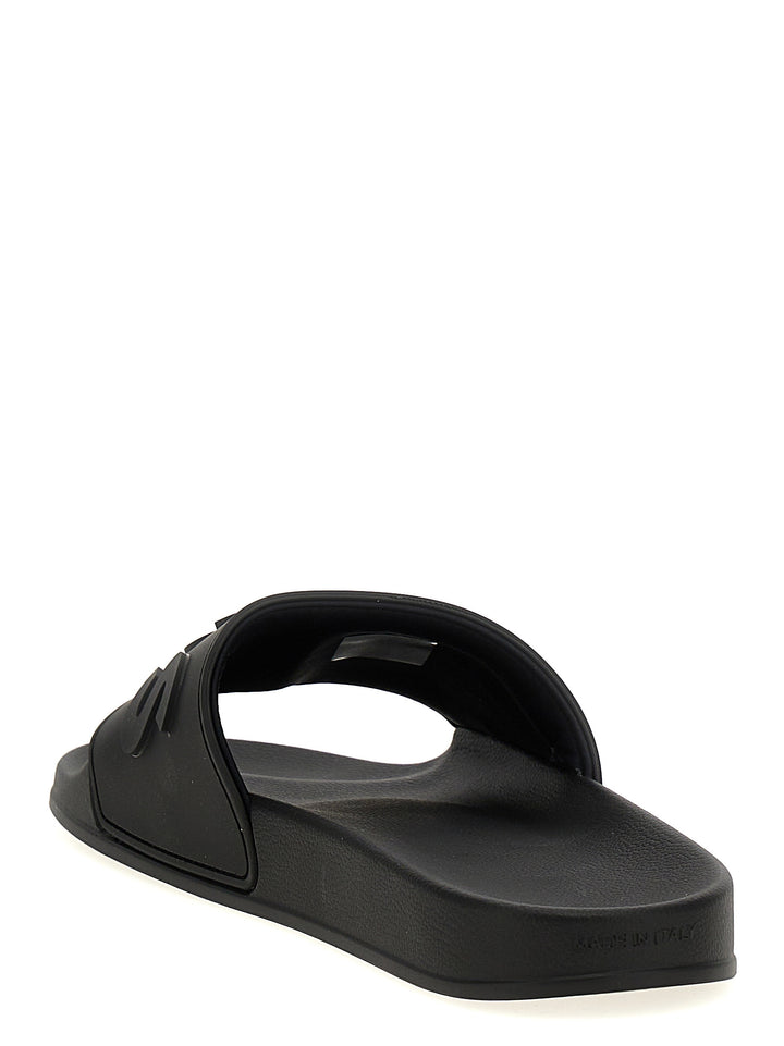 Logo Slides Sandals Black