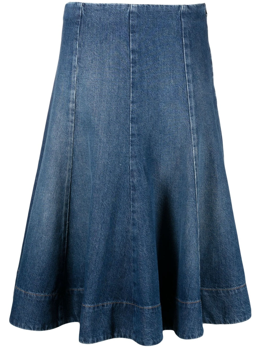 Lennox flared denim midi skirt