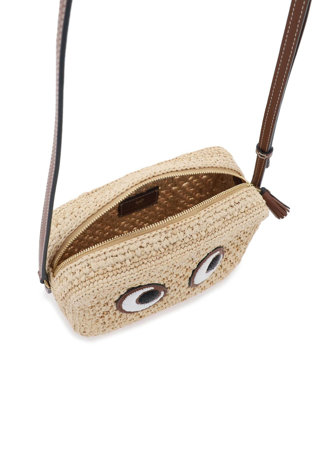 Raffia Eyes Crossbody Bag