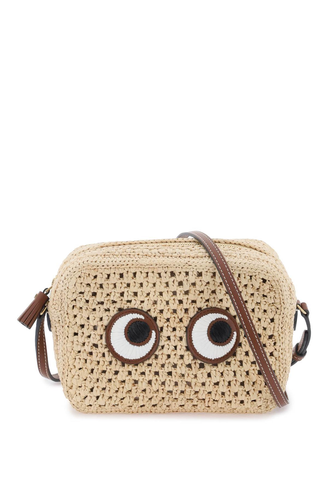 Raffia Eyes Crossbody Bag