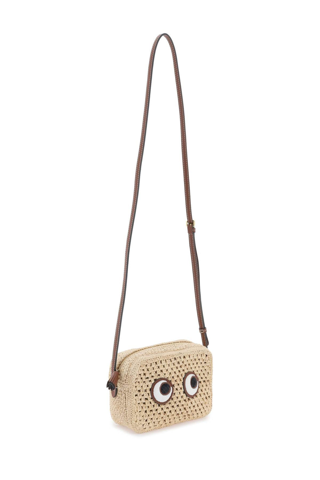 Raffia Eyes Crossbody Bag