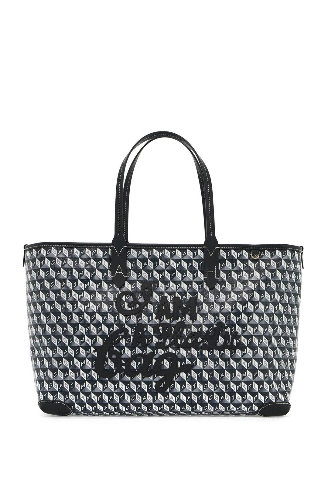 I Am A Plastic Bag Zipped Motif Tote Bag