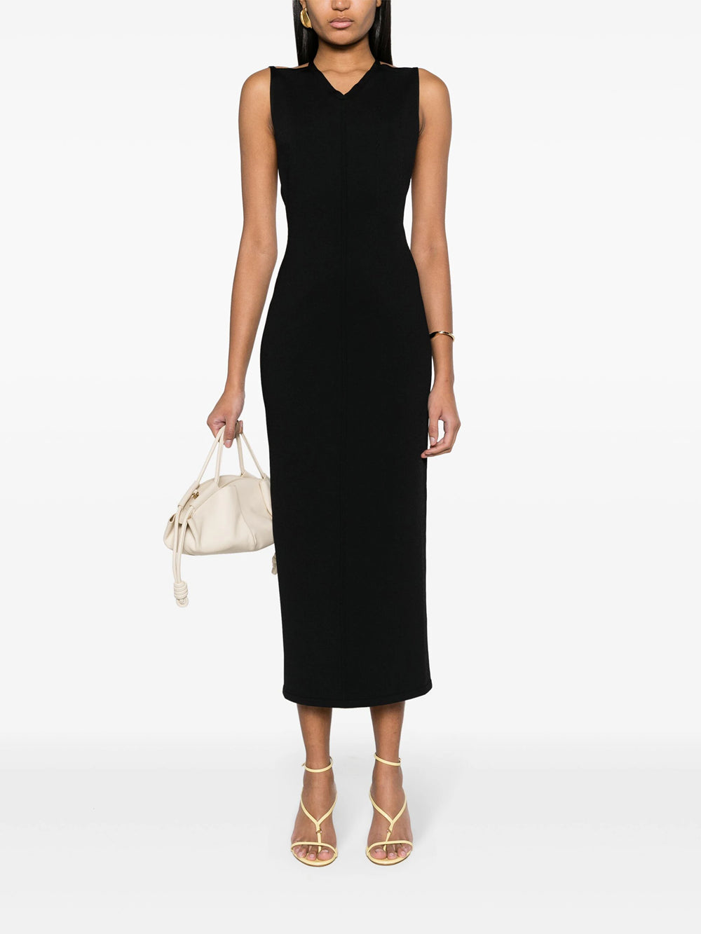 Terri long dress with V-neck