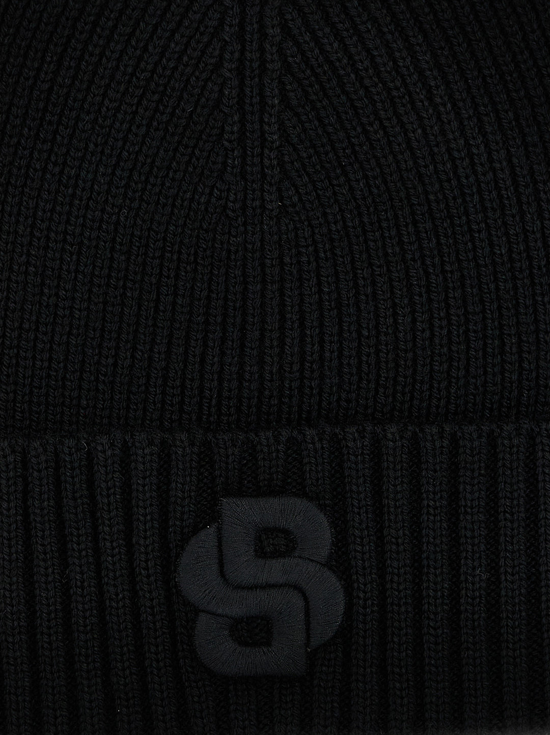 Logo Embroidery Beanie Hats Black