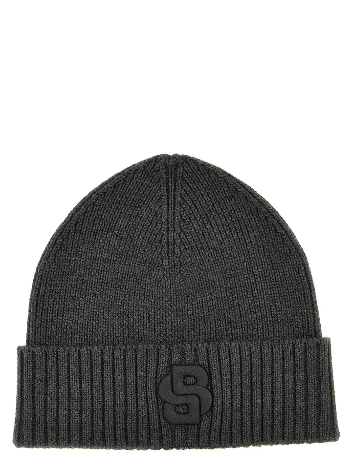 Logo Embroidery Beanie Hats Gray