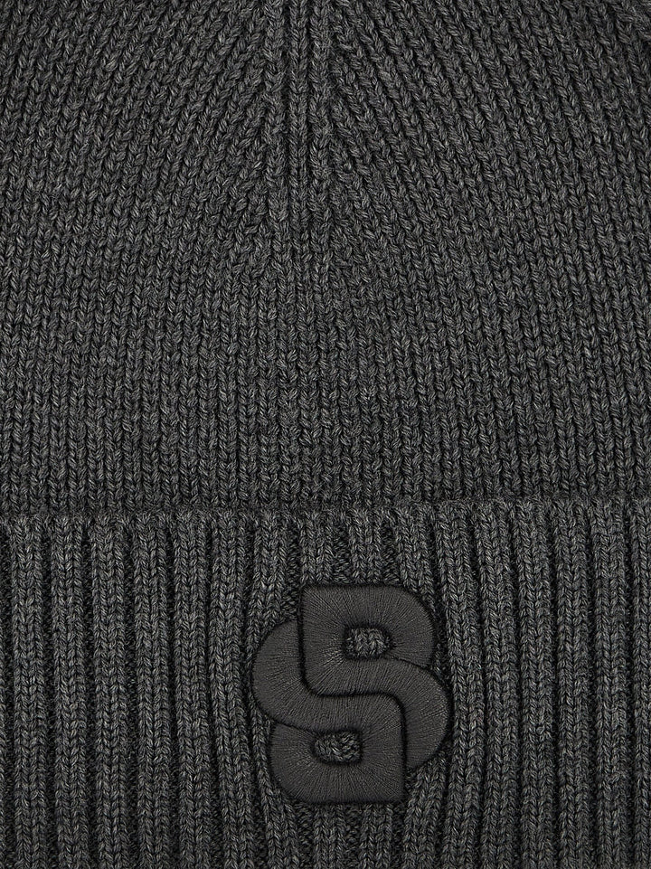 Logo Embroidery Beanie Hats Gray