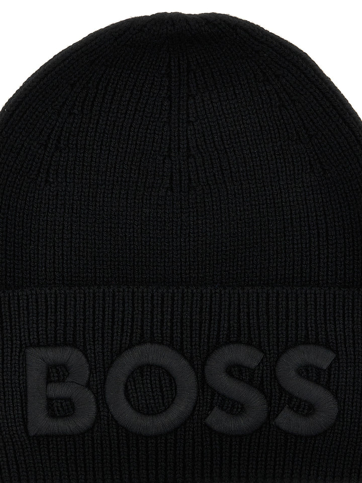 Logo Embroidery Beanie Hats Black