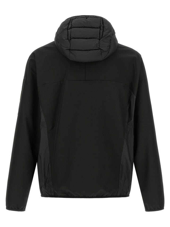Hugo Boss Two-Material Hoodie Sweatshirt - Black | d554b12f1f3a5b5cdf95cccf54f65513eecce179