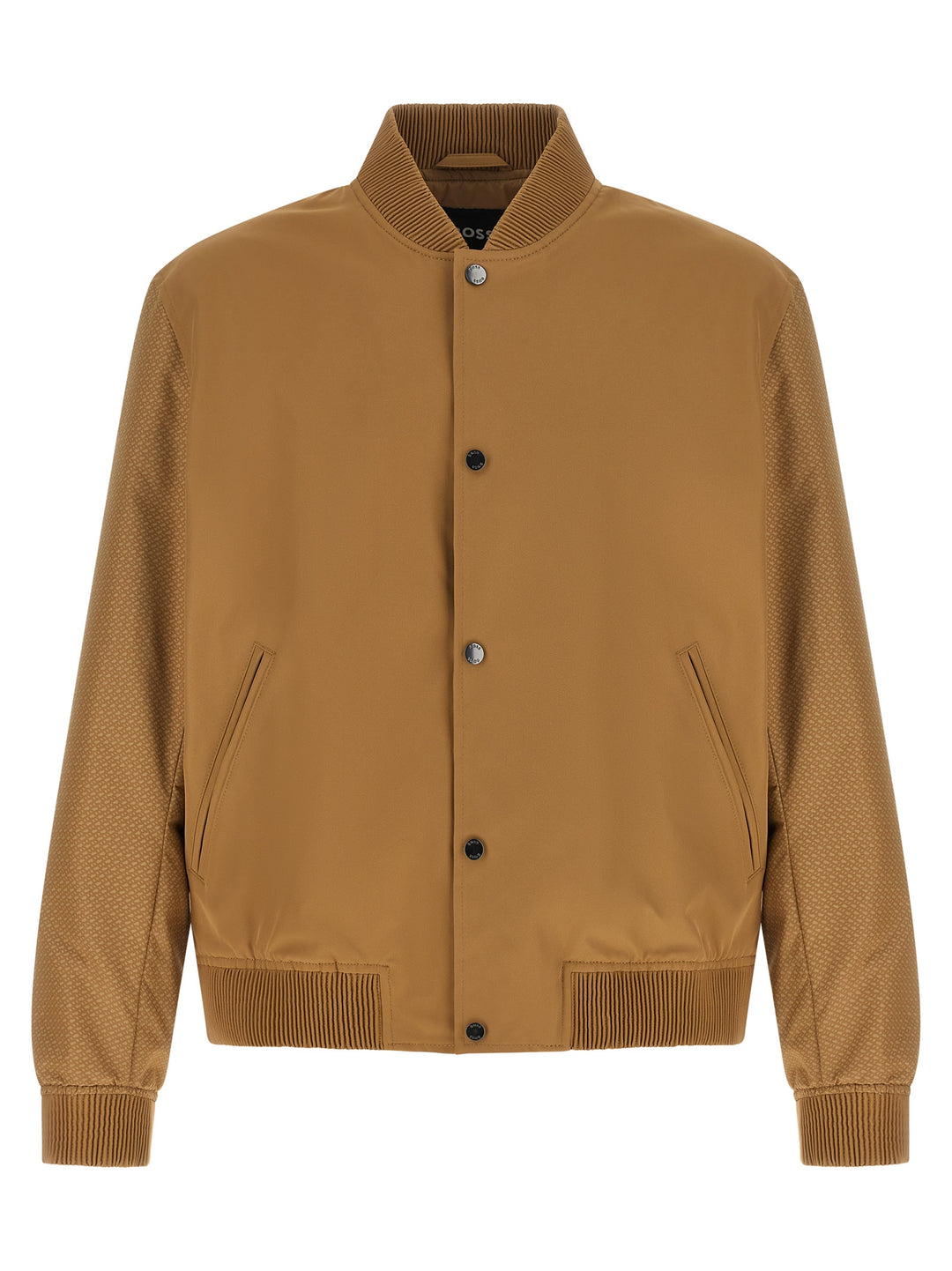 Hugo Boss Monogram Sleeve Bomber Jacket Puffer Jackets - Beige | 3536364cded6bd4f7eae8651d13d7c892875f0e5
