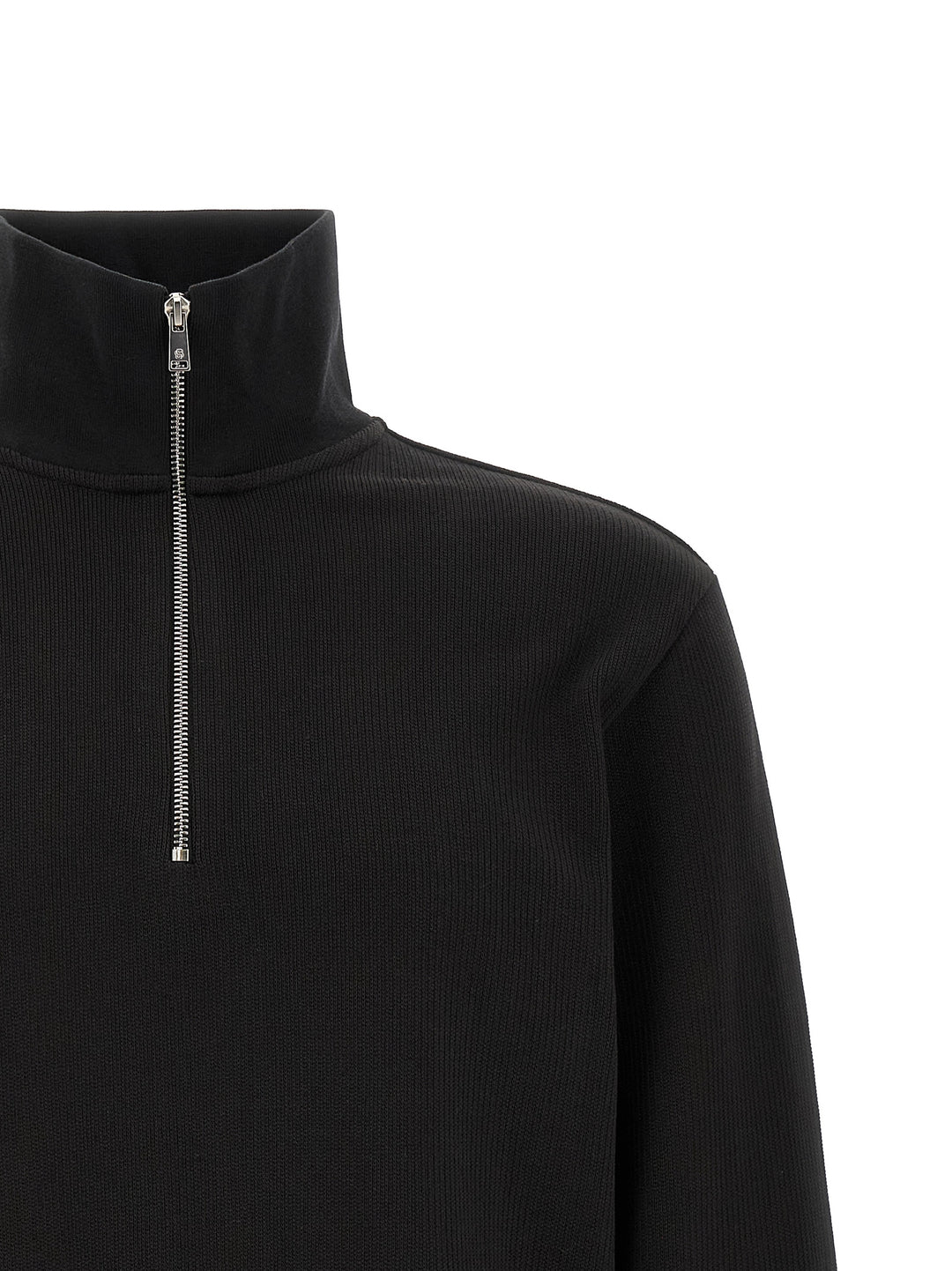 Hugo Boss Cotton  With Half Zip Sweatshirt - Black | 9137722208bbe694f3337ddfdd4921d6d9f54386