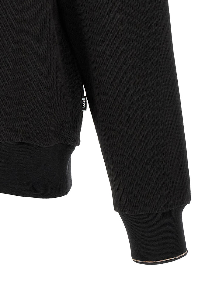 Hugo Boss Cotton  With Half Zip Sweatshirt - Black | a5e7c4d4b3b0f9707020469497b0cd194e1236ed