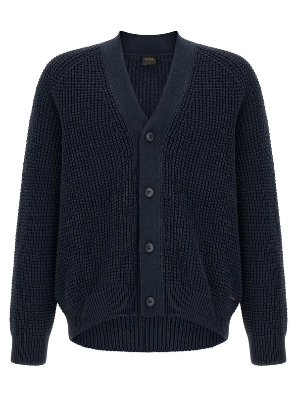 Honeycomb Cardigan Sweaters And Cardigans Blue