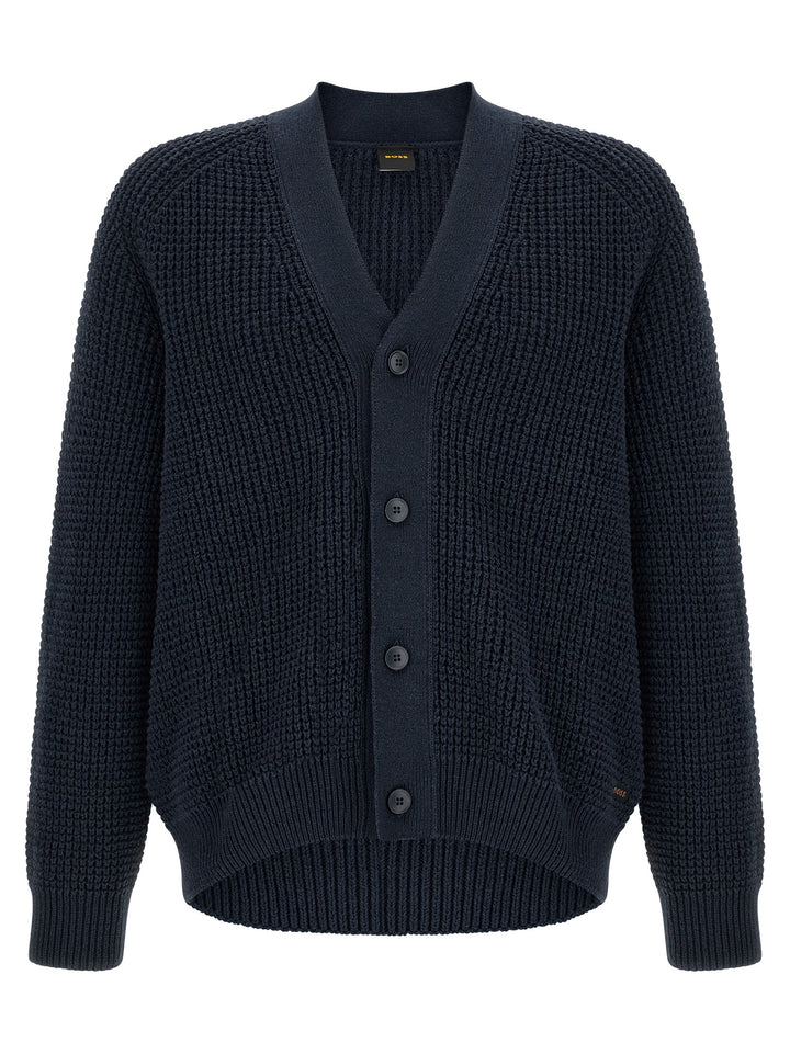 Hugo Boss Honeycomb Cardigan Sweaters and Cardigans - Blue | 65f9d096e5065c6f7d9e8ea3b09879cd5b87cf03