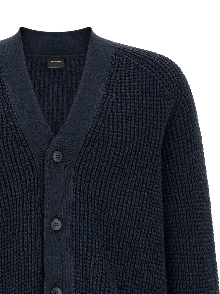 Hugo Boss Honeycomb Cardigan Sweaters and Cardigans - Blue | 3f7b9515bc20da62a37e29201e84d3448c0ea752