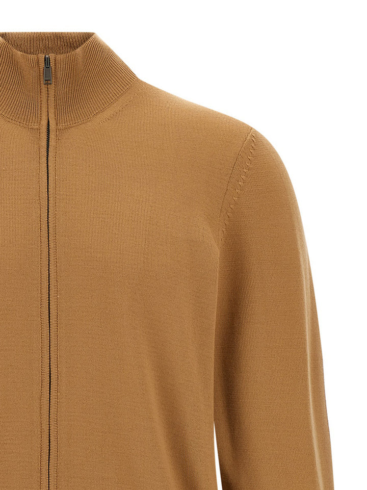 Hugo Boss Shaved Knit Cardigan Sweaters and Cardigans - Brown | 57d5a1087e395f5a1454ddcf4045a66182b416e7