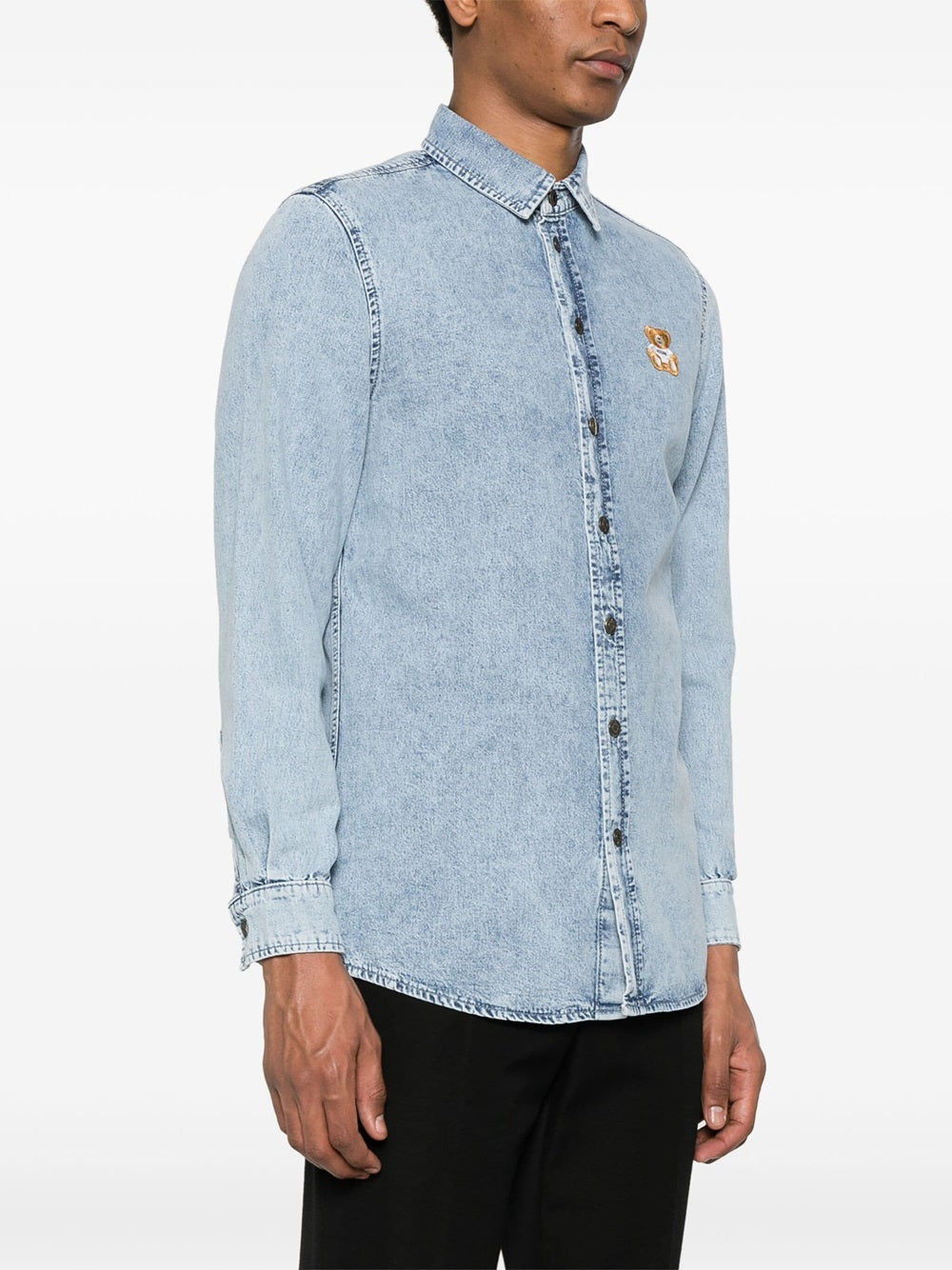 Denim shirt with Teddy Bear motif