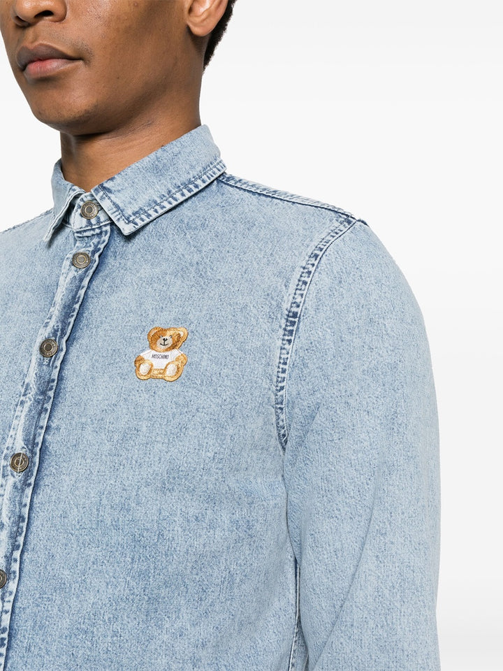 Denim shirt with Teddy Bear motif