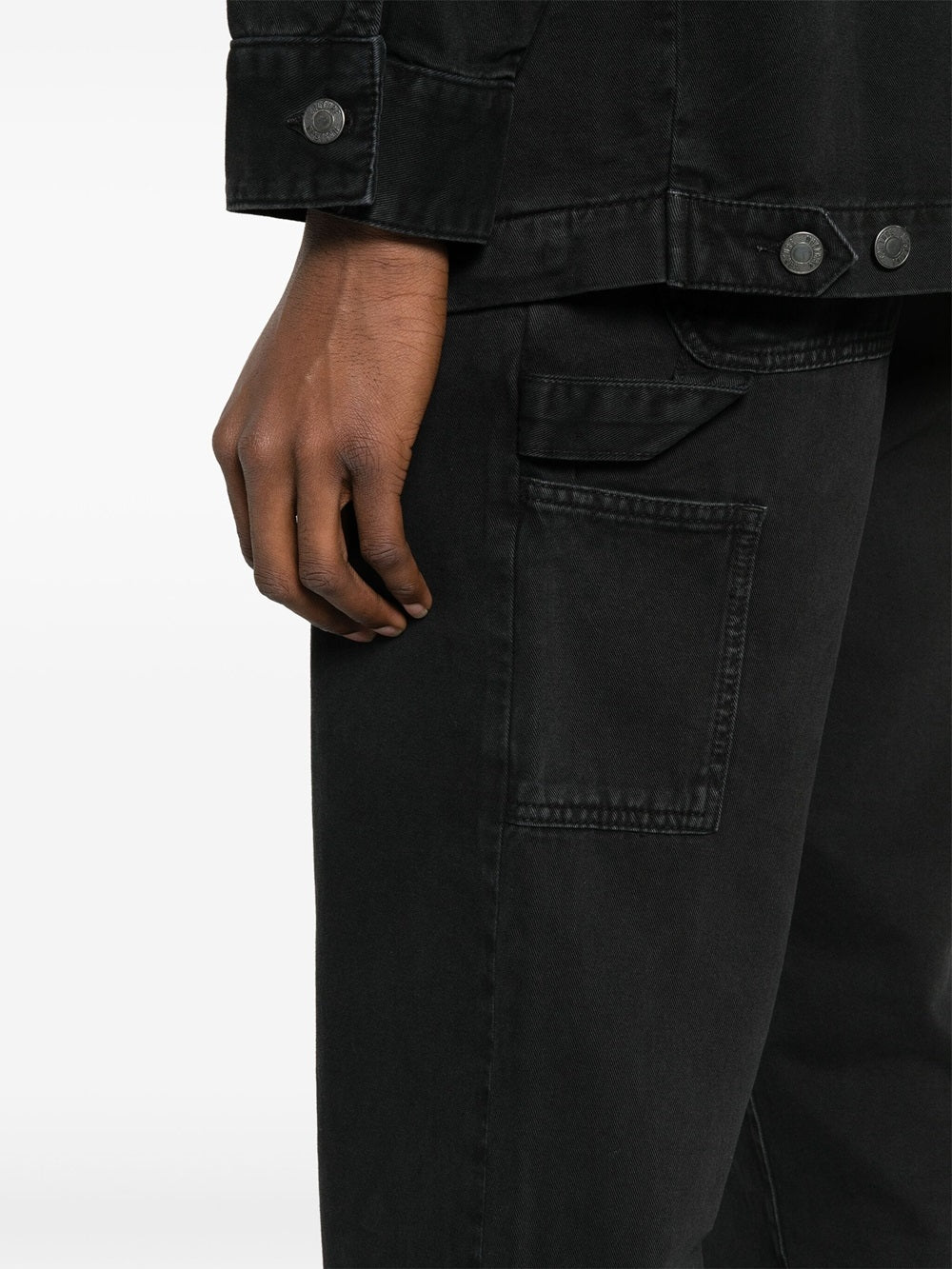 tapered jeans with embroidered logo