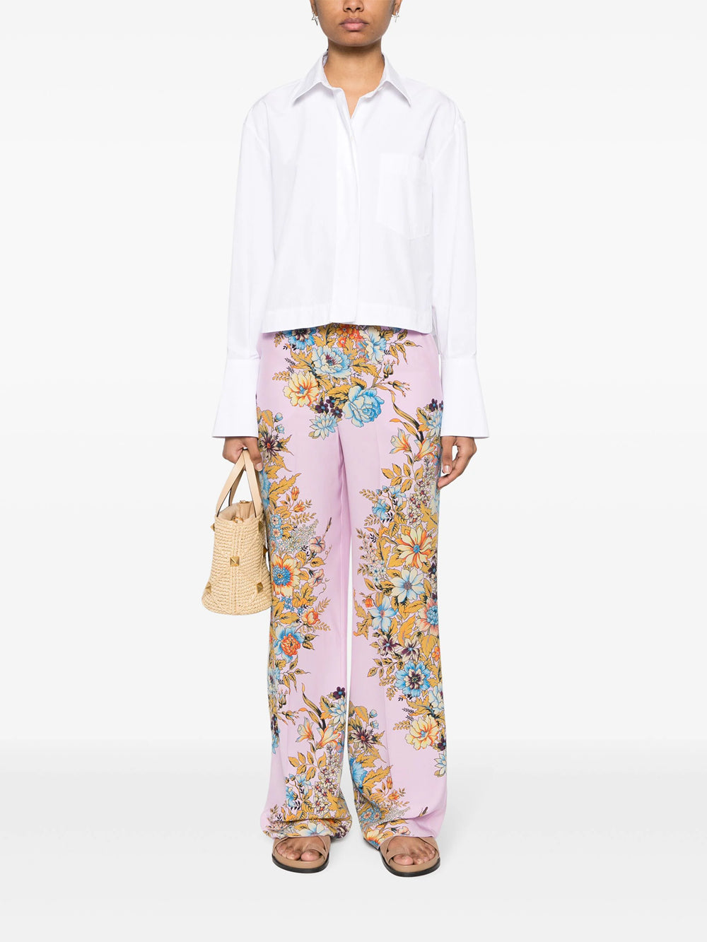 Straight floral trousers