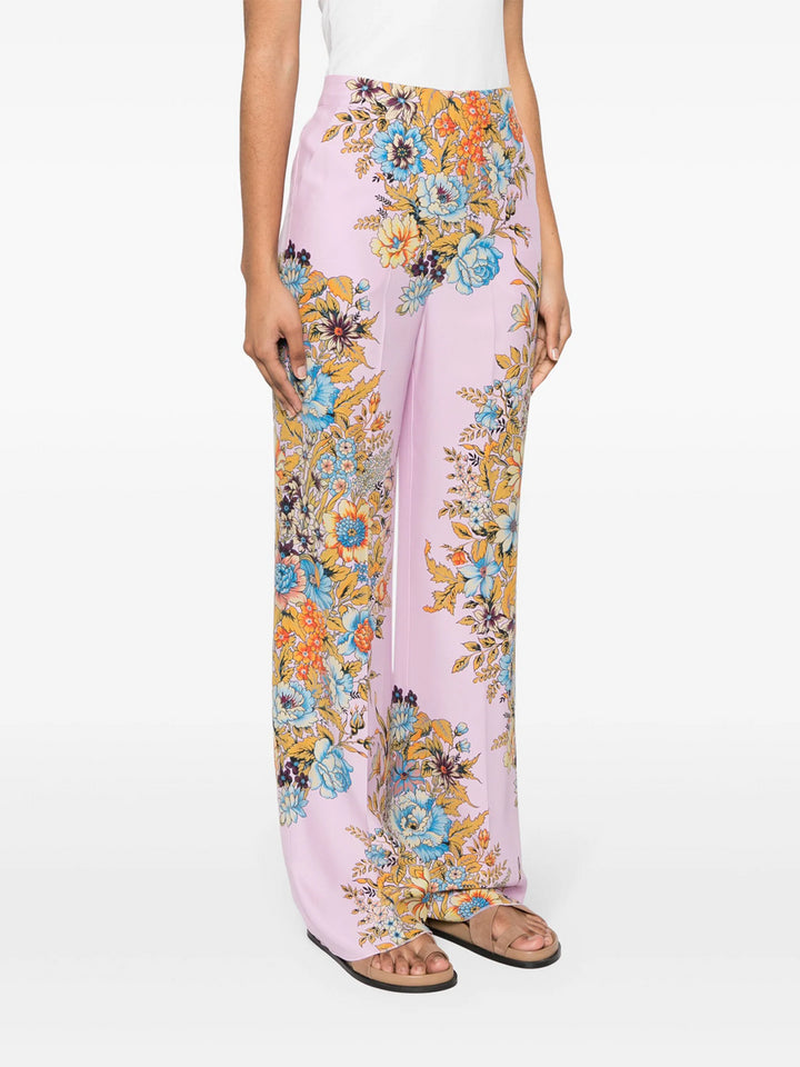 Straight floral trousers