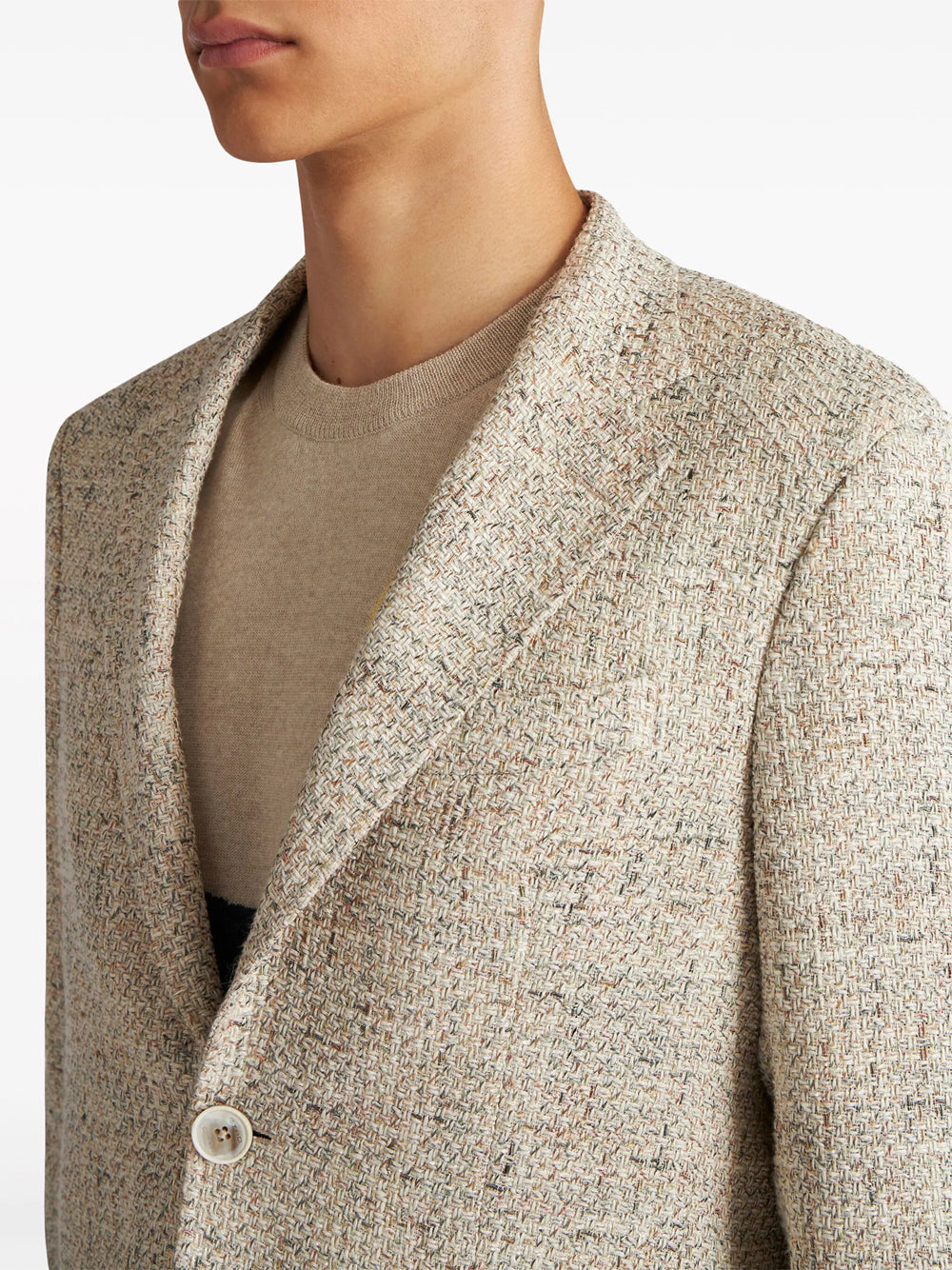 single-breasted bouclé blazer