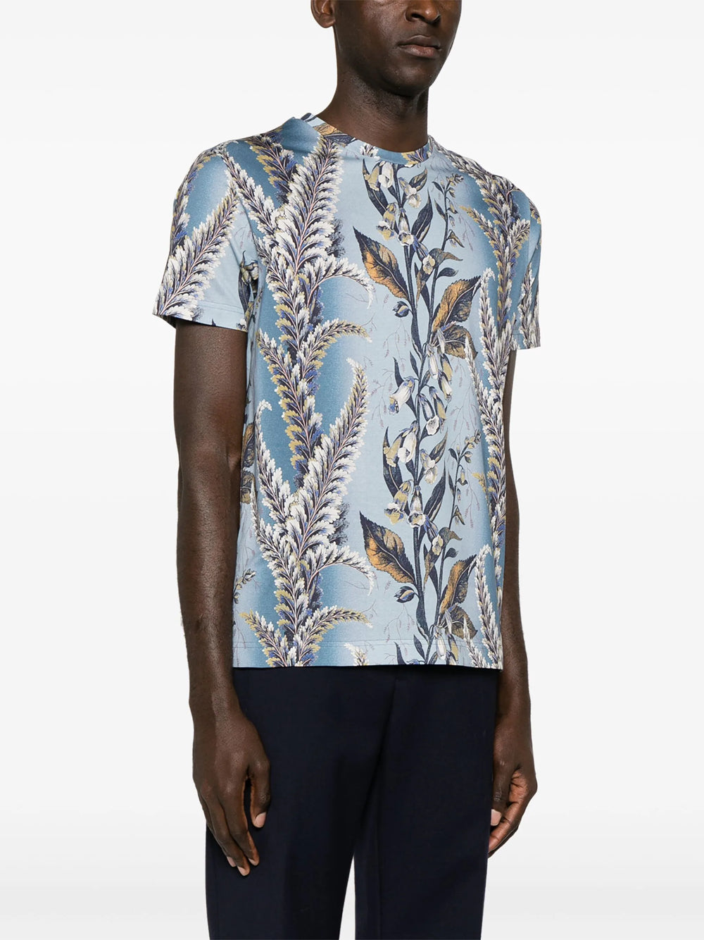 Cotton T-shirt with botanical print