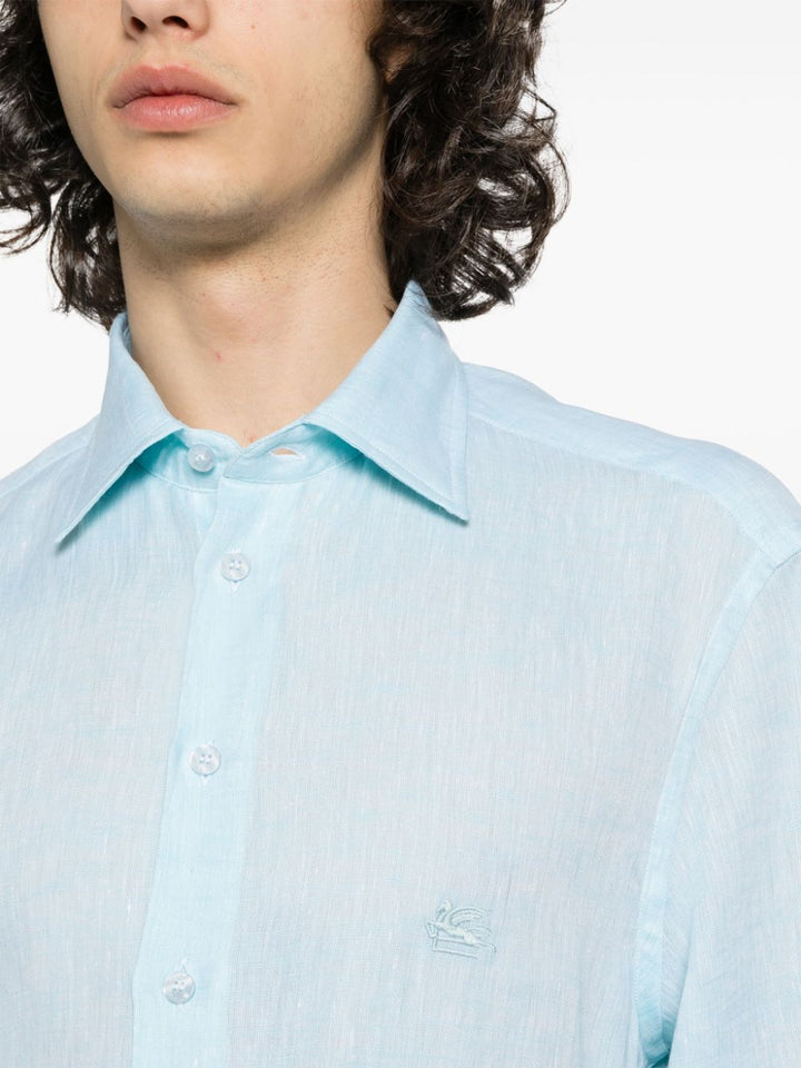 Linen shirt with Pegasus embroidery