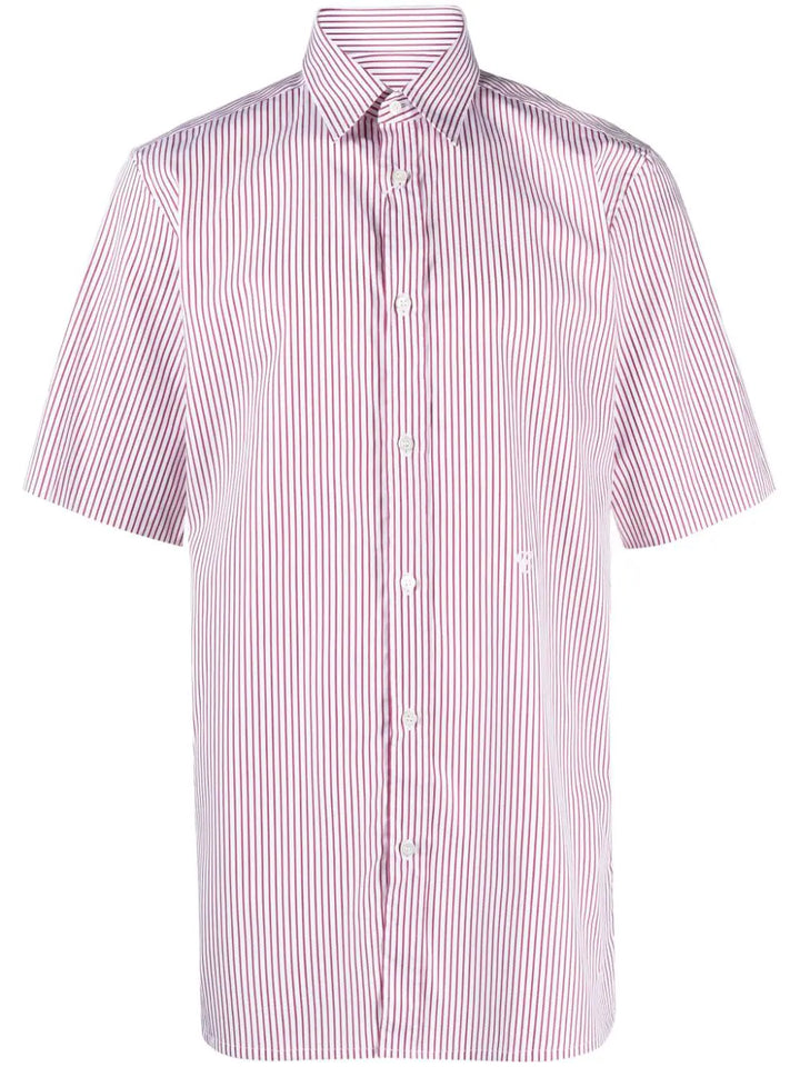 Striped cotton shirt with embroidered logo