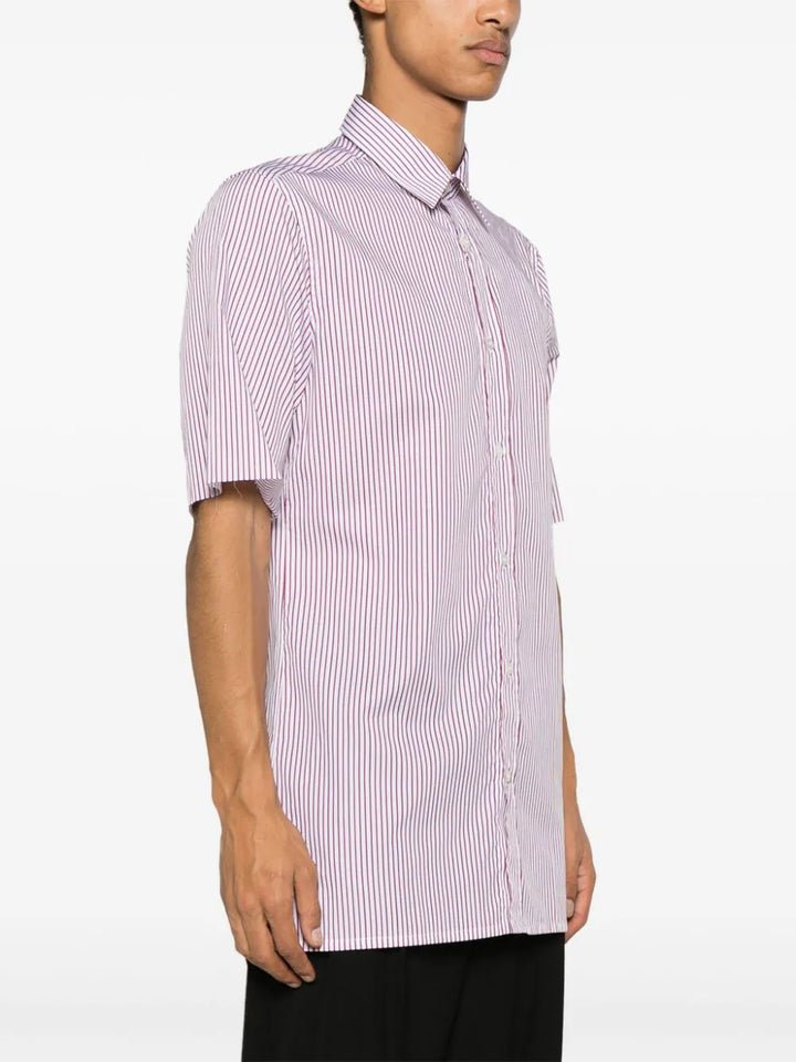 Striped cotton shirt with embroidered logo