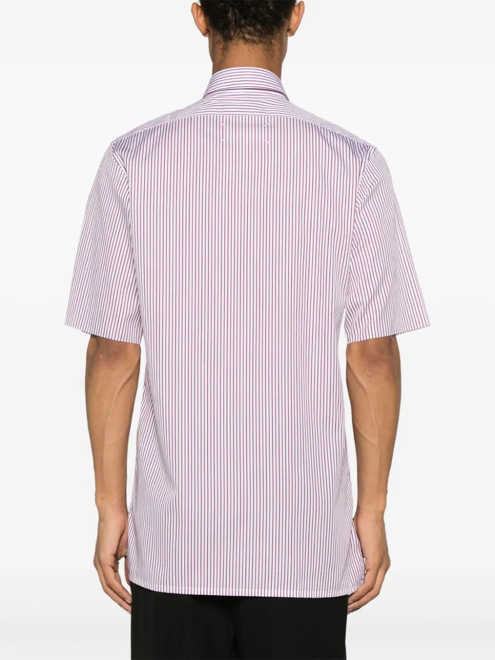 Striped cotton shirt with embroidered logo