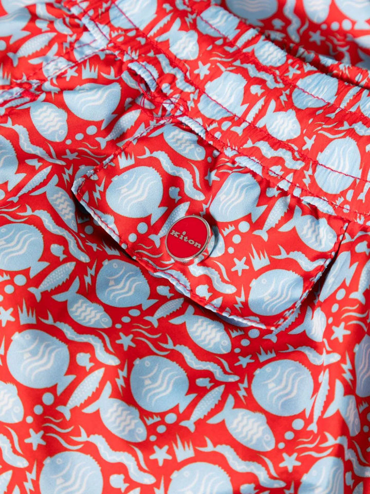 swim shorts with fish print