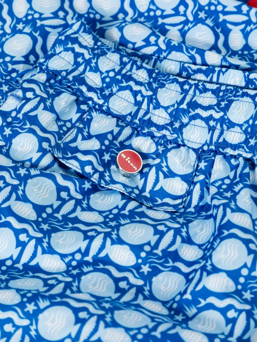 swim shorts with fish print