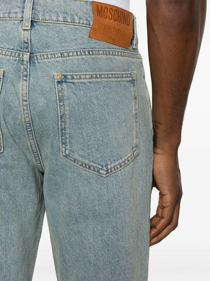 Straight jeans with a faded effect